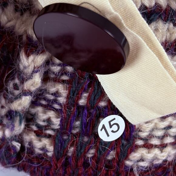 Anthropologie Lia Molly Shrug Cardigan Wool Blend Knit Striped Unique Twee Sz XS - Picture 10 of 10